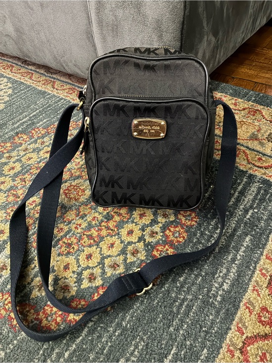 Michael Kors Handbags - Michael Kors Black MK Monogram Crossbody Messenger